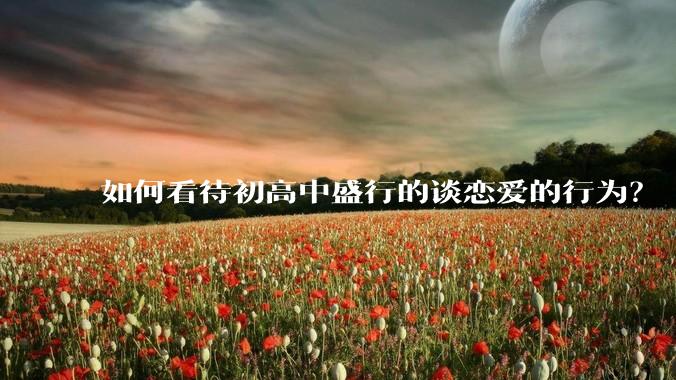 如何看待初高中盛行的谈恋爱的行为？