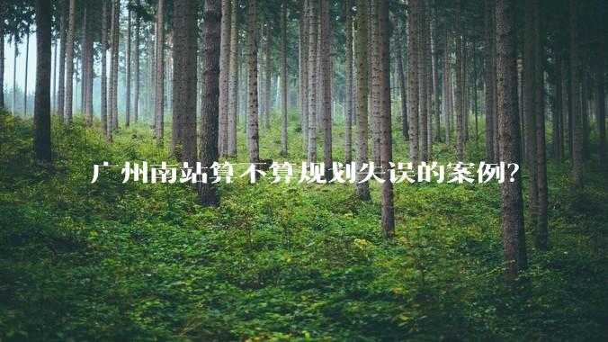 广州南站算不算规划失误的案例？